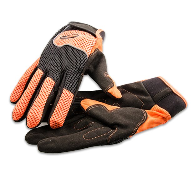 Arlows 1 Paar Mechanikerhandschuhe Orange / Schwarz