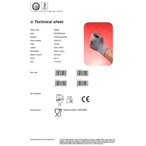 Arlows 1 pair PU mechanic gloves (closely adpressed, color grey)