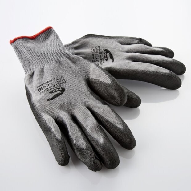 Arlows 1 pair PU mechanic gloves (closely adpressed, color grey)